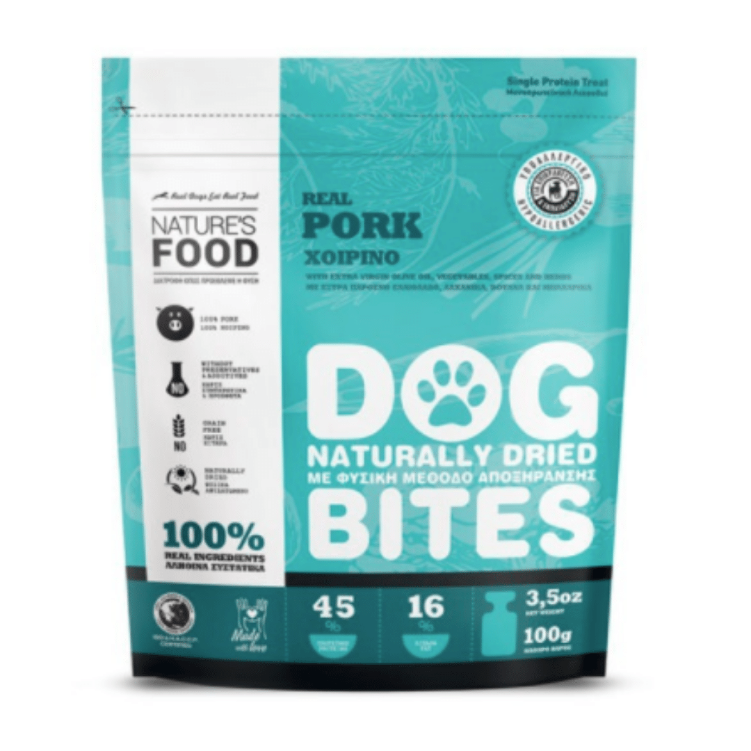 Nature's Food Dehydrated Pork Dog Treat 100g The Woof Club