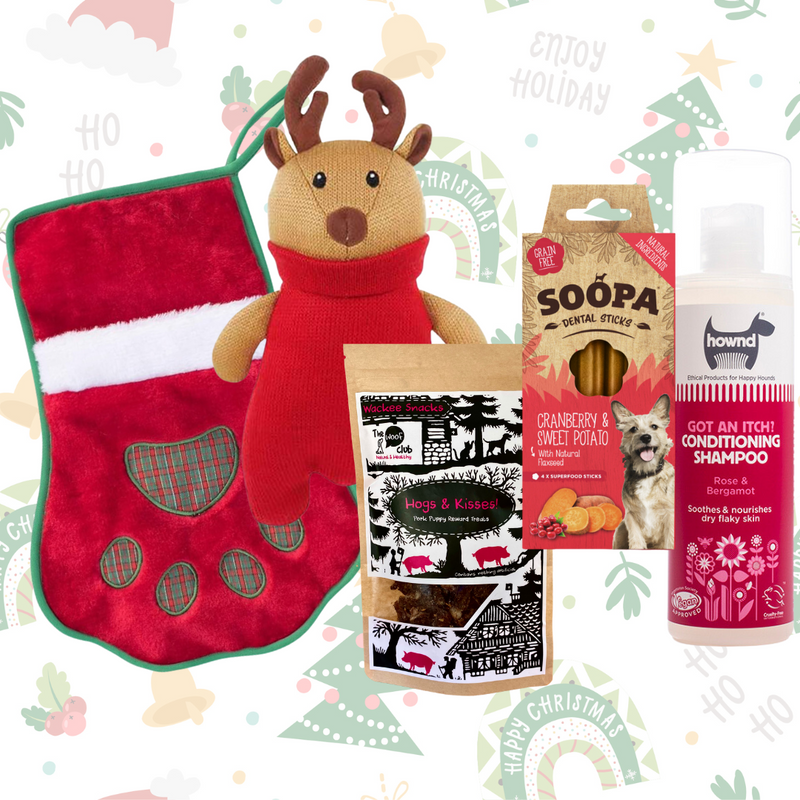 Festive Christmas Stocking with Gifts for Dogs