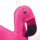 Floyd the Flamingo Eco Toy for Dogs close up of head