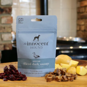 The Innocent Hound - Sliced Duck Sausage with Cranberry