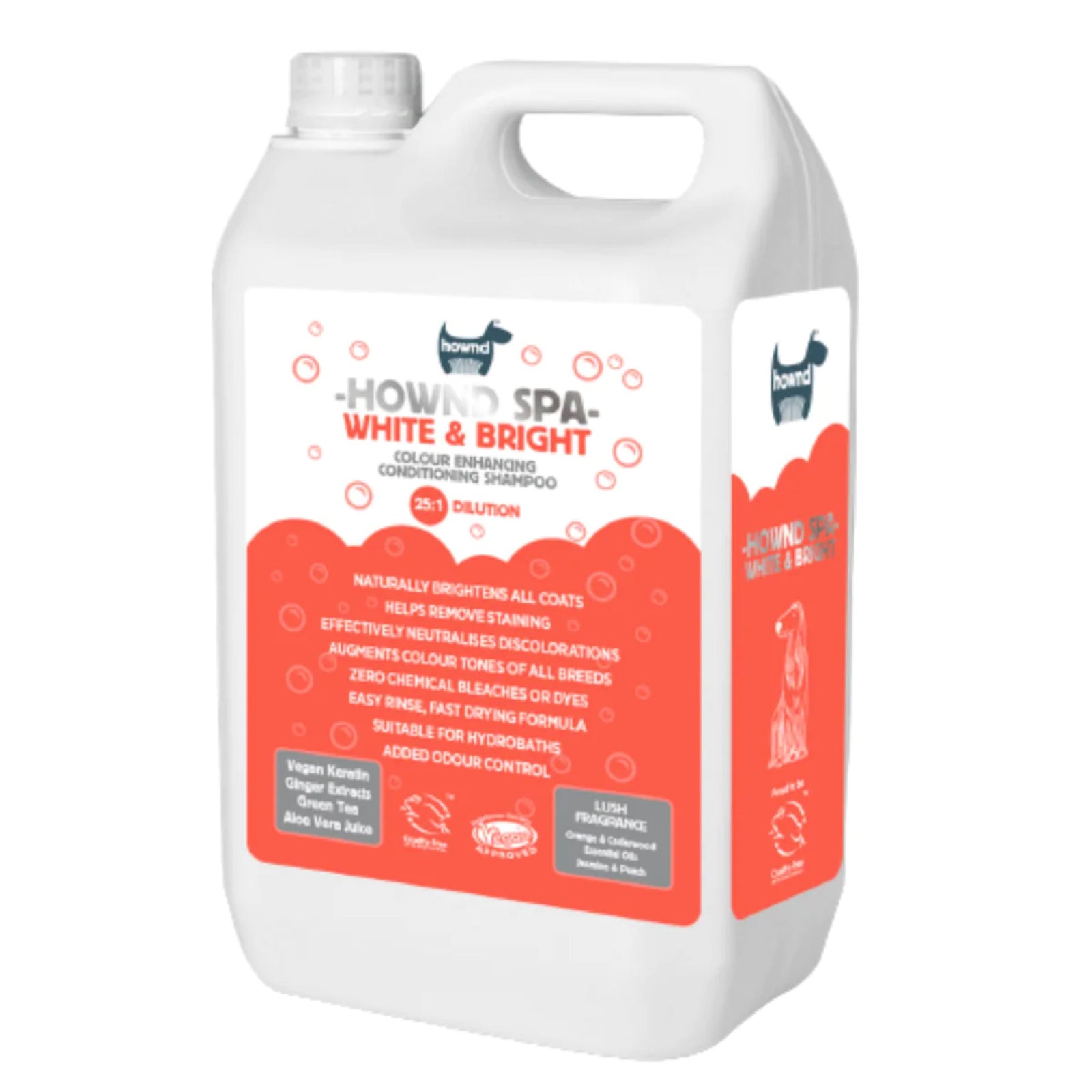 Hownd 25:1 Professional White Bright Colour Enhancing Shampoo for  Grooming Salons 5L