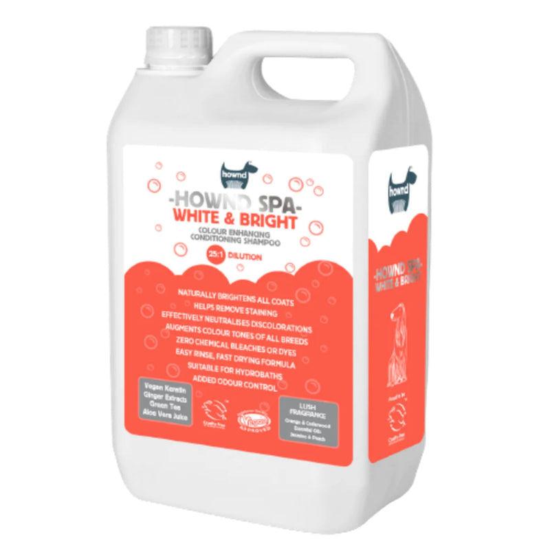 Hownd 25:1 Professional White & Bright Colour Enhancing Shampoo for Grooming Salons 5L